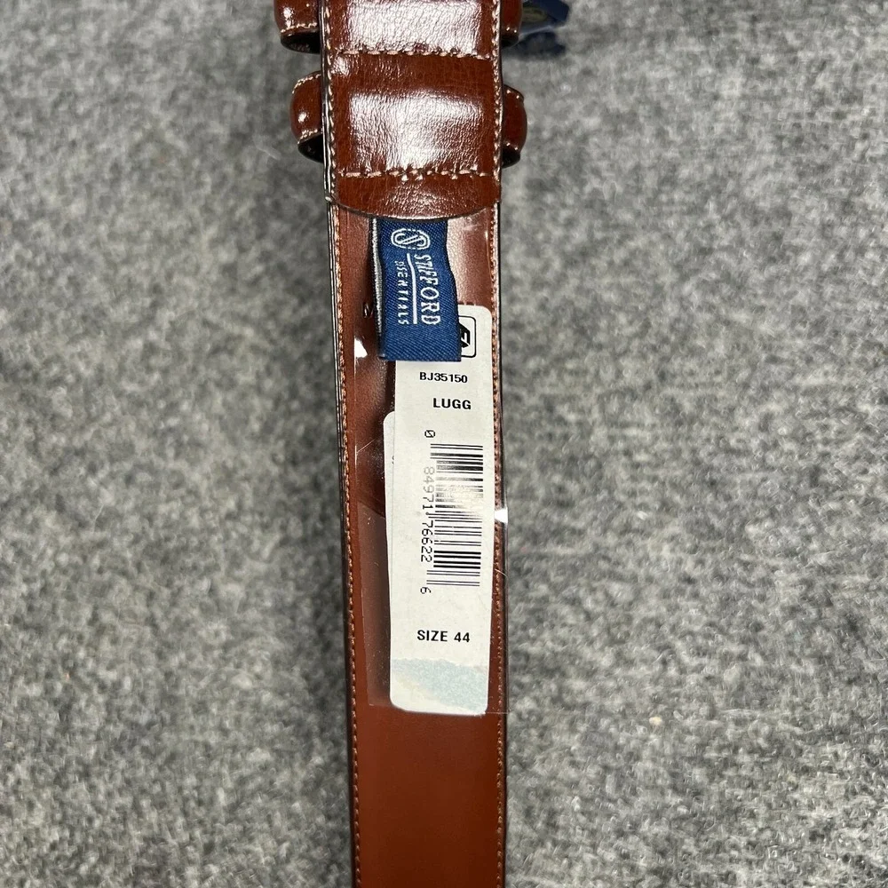 Stafford Mens Belt 44 Brown Genuine Leather New with Tags NWT Dress Casual